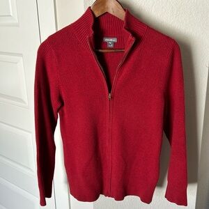 Ladies Vintage Eddie Bauer Full zip Cardigan Sweater size petite large